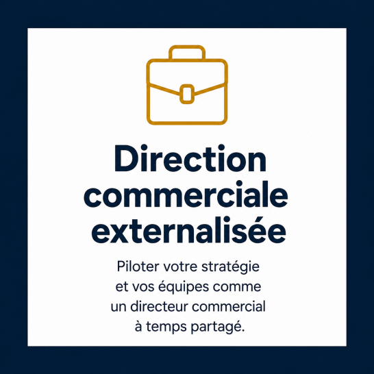 Direction commerciale externalisée Pictogramme mallette représentant le pilotage commercial externalisé et l’accompagnement stratégique des équipes