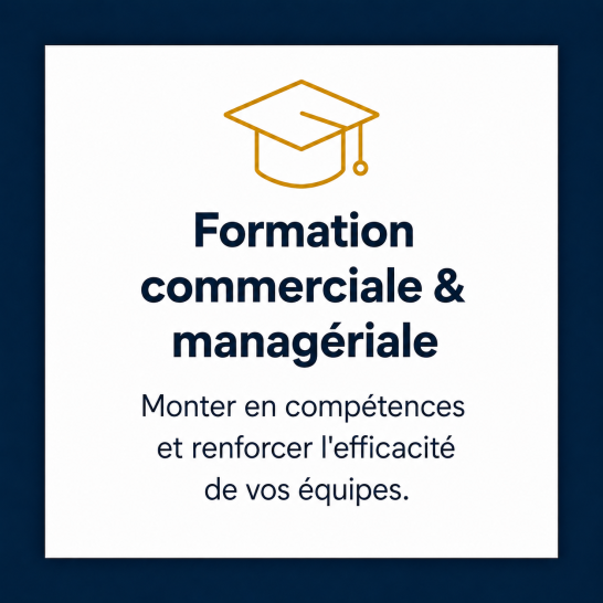 Formation commerciale et managériale Pictogramme chapeau de formation représentant la montée en compétences commerciales et managériales des équipes
