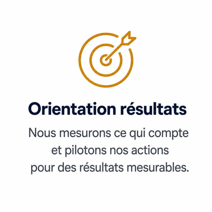 Orientation résultats commerciaux Pictogramme cible représentant le pilotage des actions commerciales vers des résultats mesurables