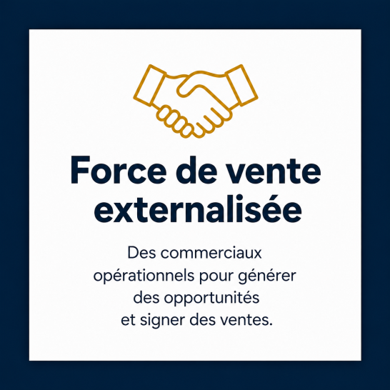 Force de vente externalisée Pictogramme poignée de main représentant une force de vente externalisée pour développer les opportunités commerciales